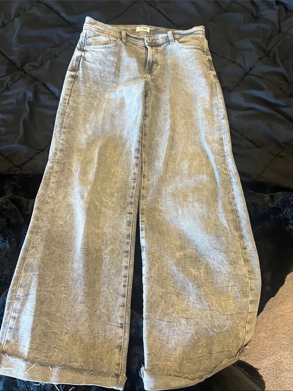 kenzie Light Grey Wide-Leg High-Rise Jeans